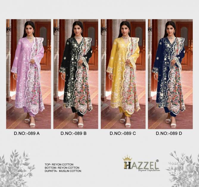 Hazzel 089 A To D Rayon With Cotton Pakistani Suits Wholesale Market In Surat